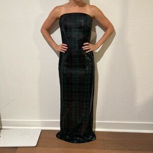 Ralph Lauren strapless sequined gown